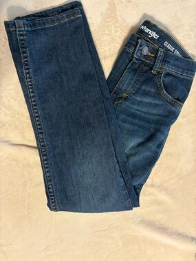 Kids Wrangler dark blue denim straight-leg jeans